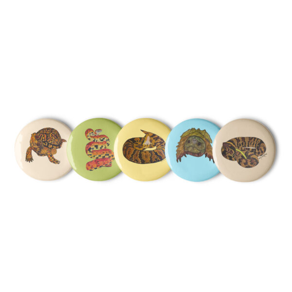 Set of Five Original Artwork pin buttons - Image 3