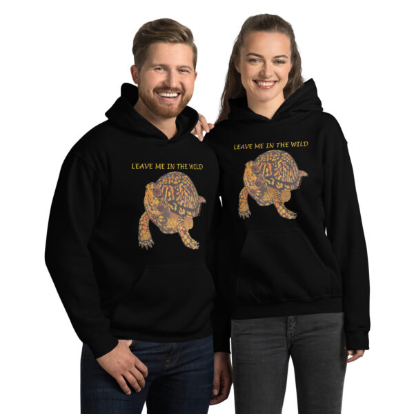 Leave Me in The Wild Box Turtle Original Artwork Unisex Hoodie - Image 2