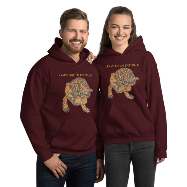 Leave Me in The Wild Box Turtle Original Artwork Unisex Hoodie - Image 3