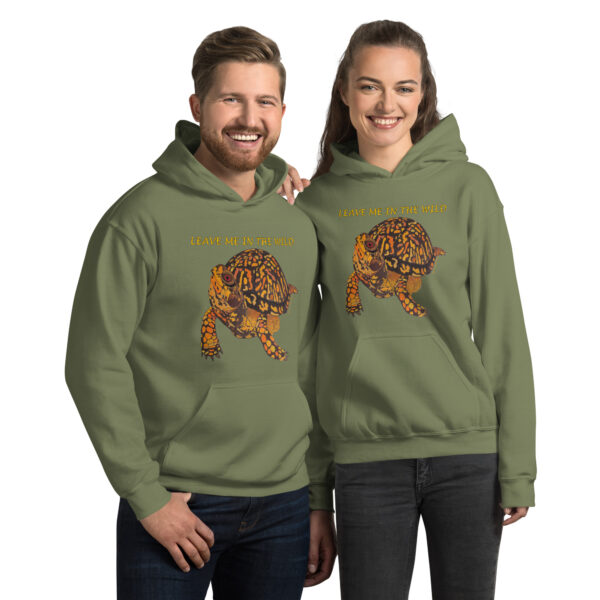 Leave Me in The Wild Box Turtle Original Artwork Unisex Hoodie - Image 7